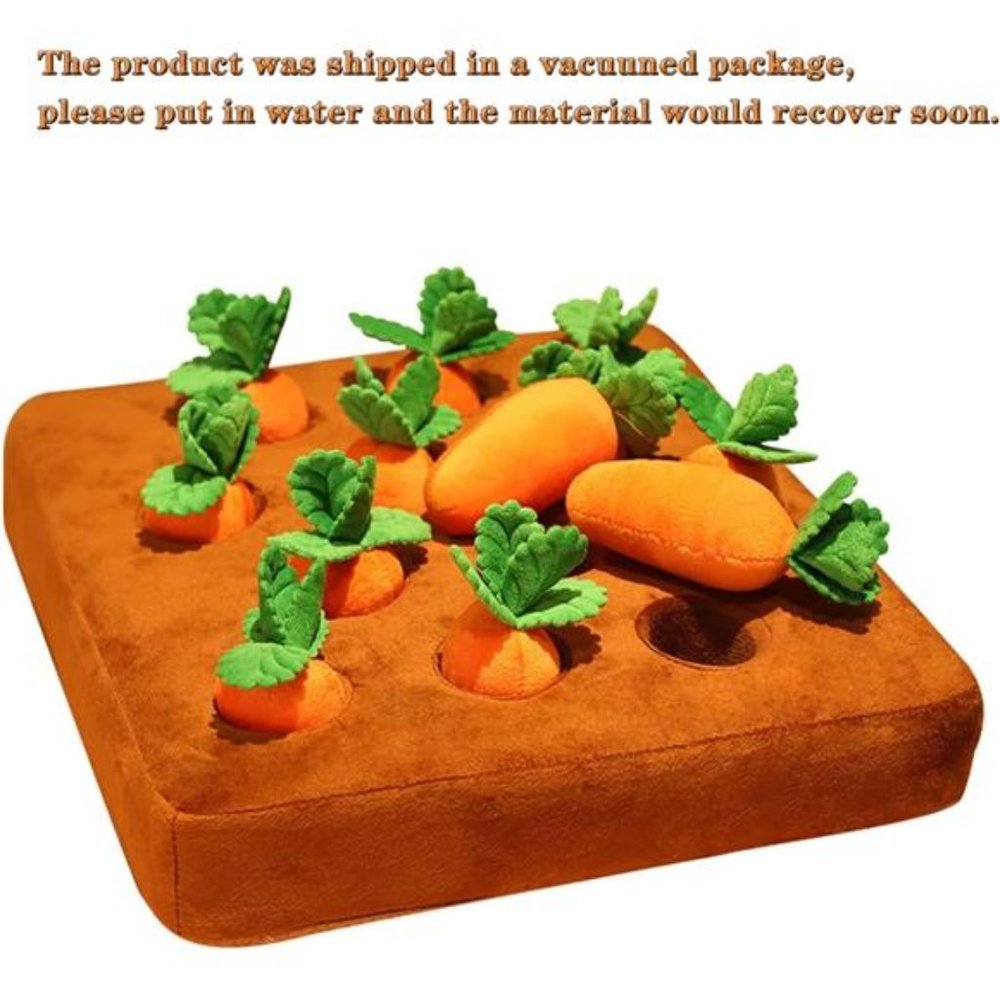 Carrots Dog Interactive Toys Snuffle Mat for Dogs, 13''x13'' Carrot Snuffle Toy - Picture 4 of 5